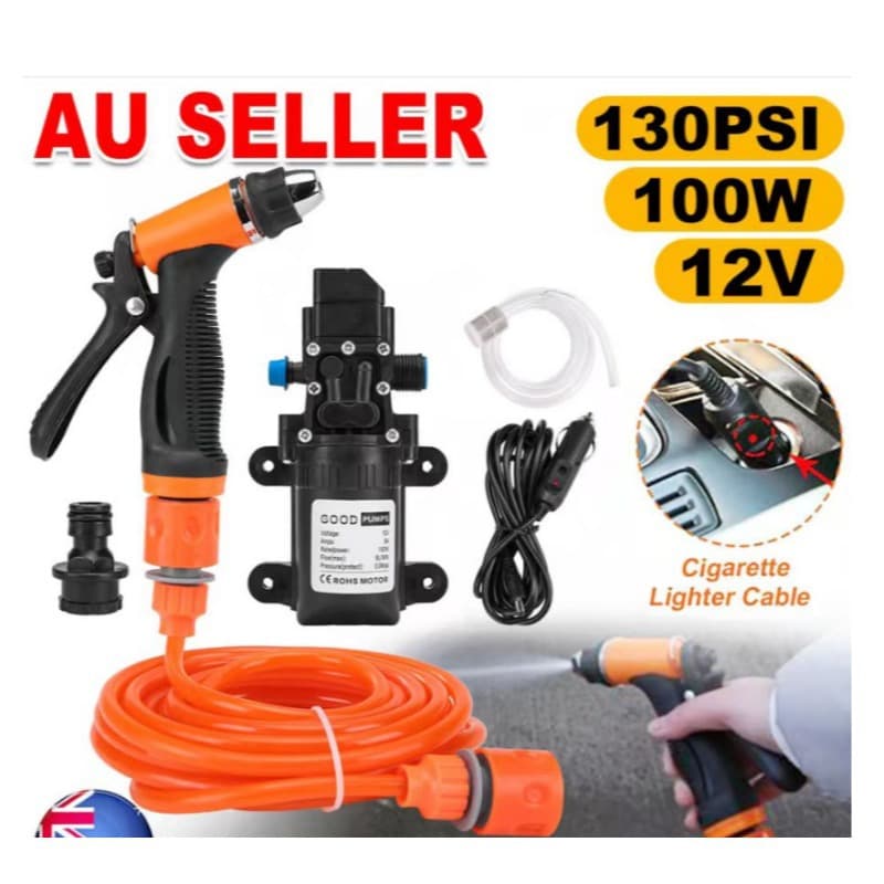 12V High-Pressure Car Wash Gun, Household Electric Portable Car Washer Pump, Cross-Border