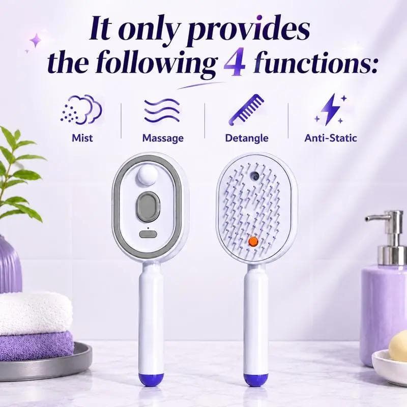 Spray Massage Comb Anti-Tangle Anti-Static Volumizing Essential Oil Hair Care Detangling Fluffy Smoothing Comb Anti-Static Negative Ion