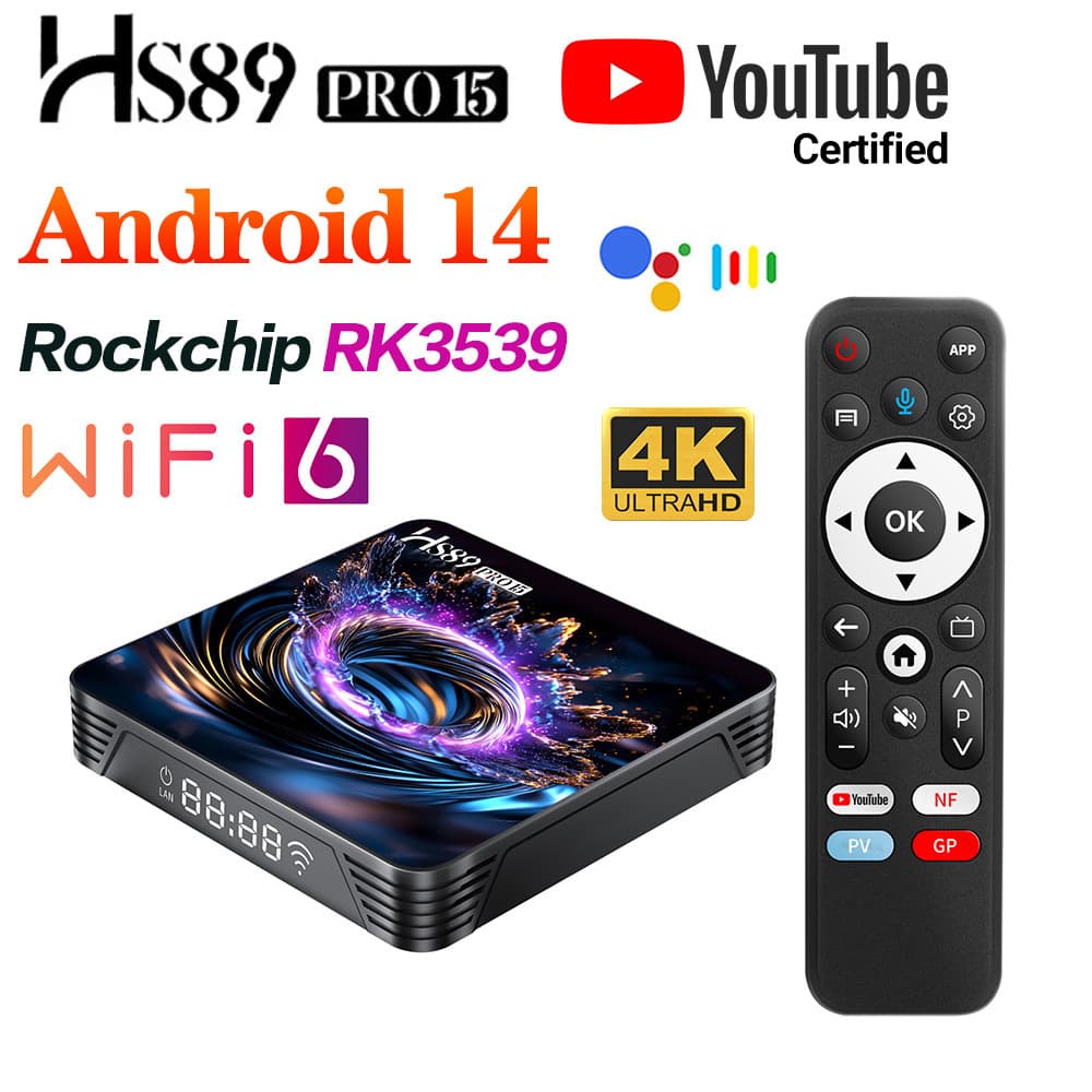 HS89 PRO 15 TVBox Android14 RK3539 Wifi6 BT5.4 Set Top Box