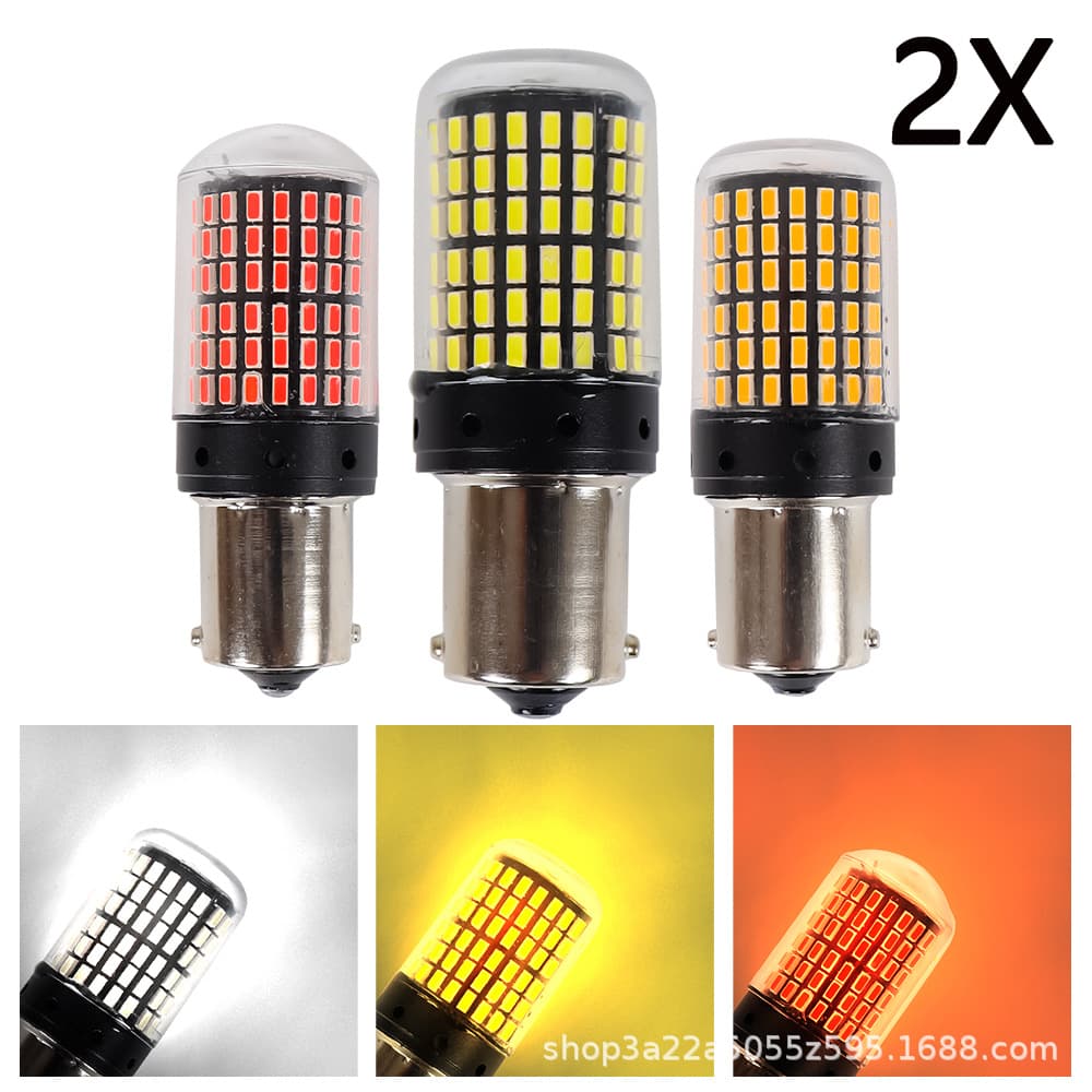Automotive LED Turn Signal Light 4014 144SMD 1156 1157 T20 High Brightness Brake Light Decoding Anti-Flicker