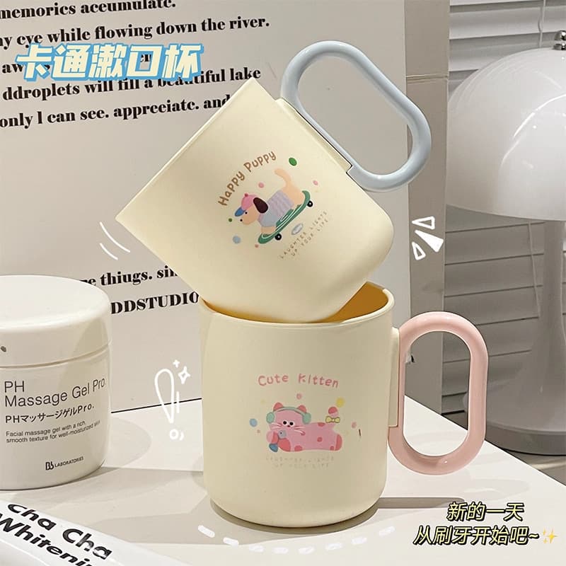 Cartoon Mouthwash Cup for Children/Student Dorms, Washing Cup, Home-use High Aesthetics Toothbrushing Cup, Tooth Mug, Couple Toothbrush Cup