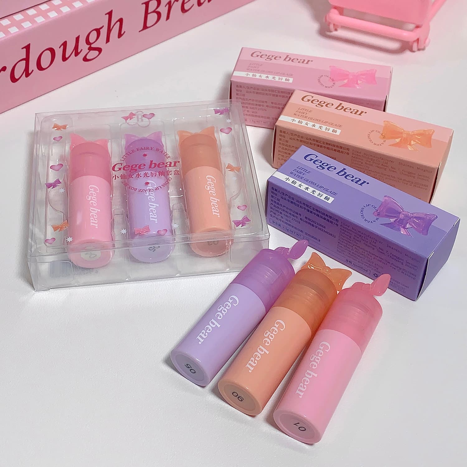 Gege bear Gege little fairy water gloss lip glaze cute mirror pure desire aunt red suit whitening