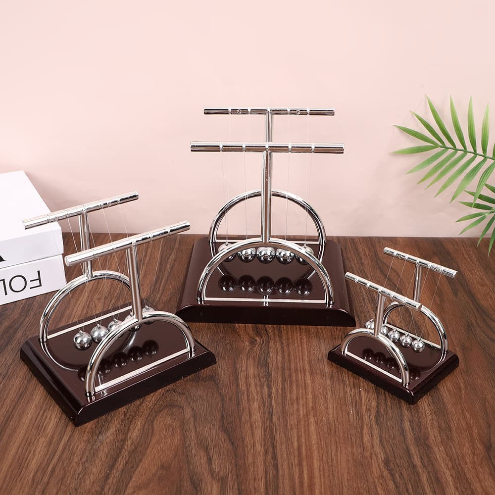 Small/Medium/Large T-Shaped Newton's Cradle Elastic Collision Physics Home Ornament Creative Gift Wholesale
