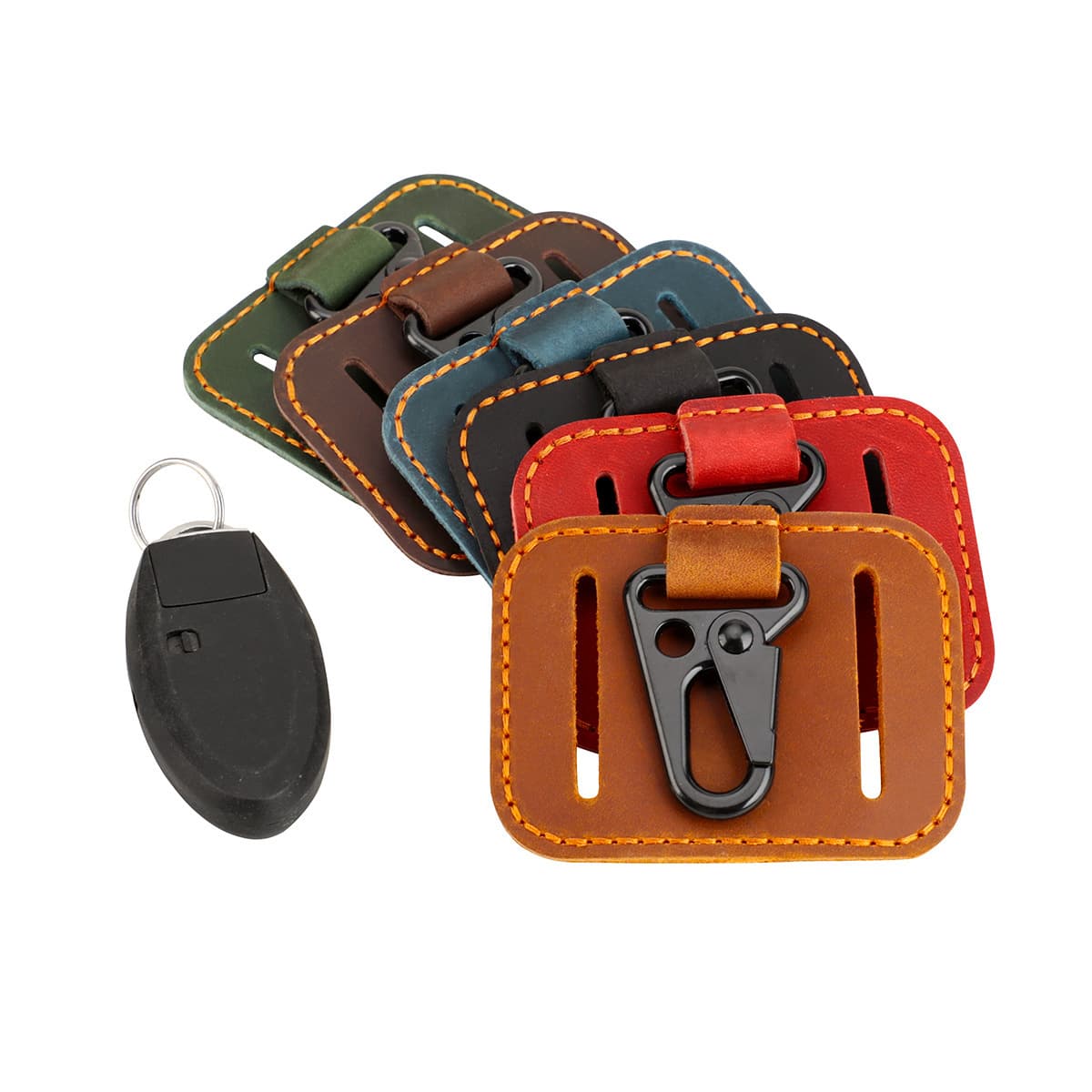 Crazy Horse Leather New Travel Keychain Handmade Creative Military Hiking Keychain Keychain Leather Accessories Cowhide