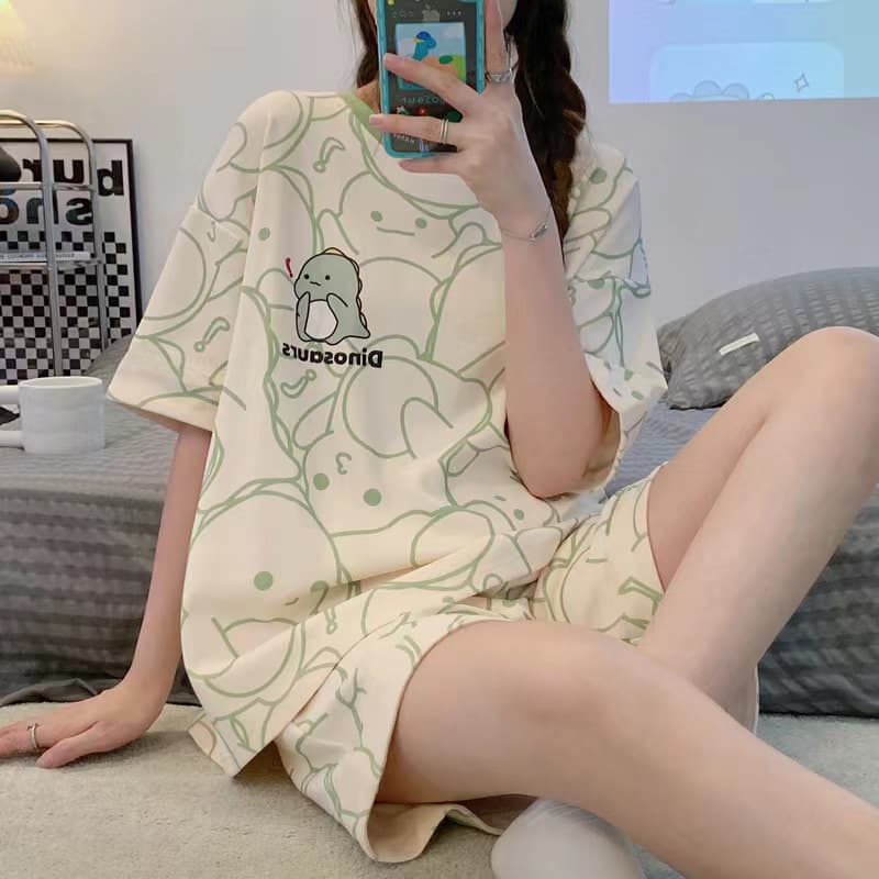 Women's Cross-Border Pajamas Summer New Short Sleeve Shorts Sweet Internet Celebrity Cute Cartoon Set Home Wear Dropshipping