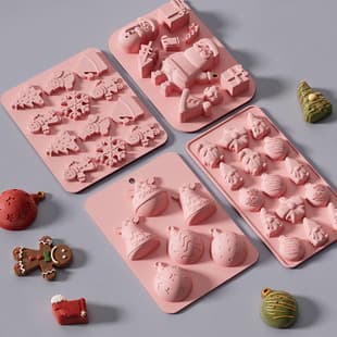 New Christmas Bell Christmas Series Chocolate Mousse Food-Grade Cookie Easy Demold Silicone Mold Wholesale