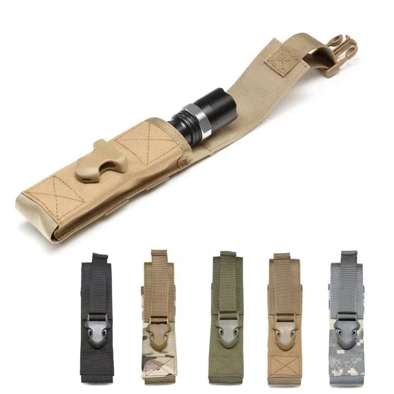 Tactical MOLLE Flashlight Pouch Outdoor Portable Waist Bag Multi-Function Tool Pouch Military Accessory Storage Bag