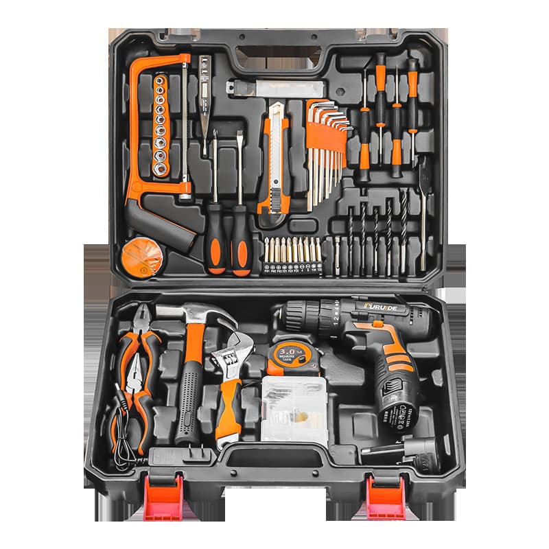 Factory Direct Multifunctional Lithium Battery Cordless Drill Electric Screwdriver Hardware Tool Set Combo Toolbox