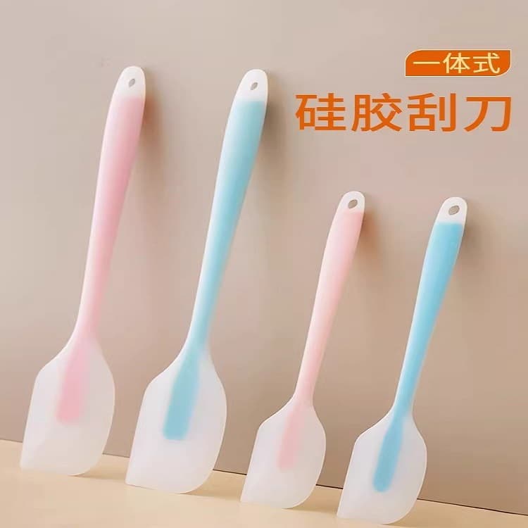 Silicone Spatula Integrated Scraper Food-Grade Baking Tool Cake Cutter Cream Scraper Household Spatula