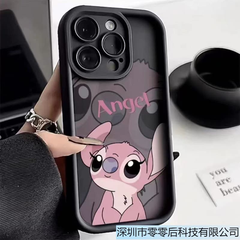 Cartoon Stitch Frosted Phone Case for Apple 15/14/13Pro Shockproof and Drop-resistant iPhone 16 11/12