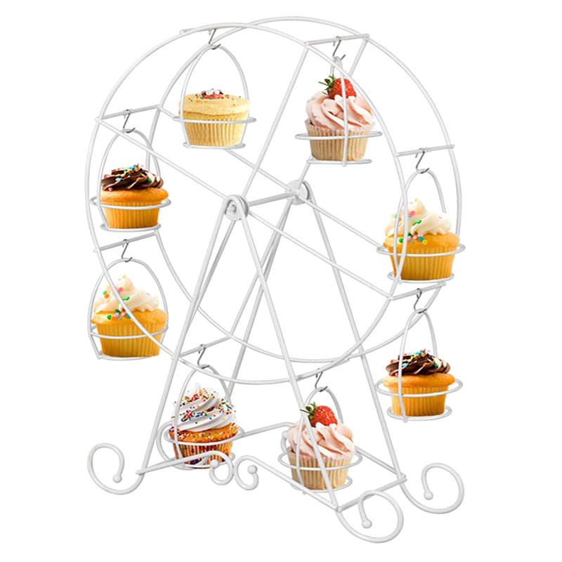 DIY Baking Tools 8 Cups Rotating Ferris Wheel Cake Stand Wedding Birthday Party Cupcake Display Stand