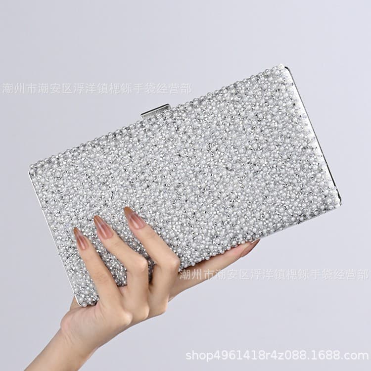Kushiro New European and American Cross-border Diamond-encrusted Evening Bag One-shoulder Crossbody Evening Wear Women's Hand-held Light Luxury Fashion Banquet Bag