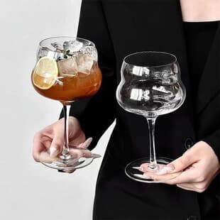 Creative Glass Cocktail Glass Mixing Cup Martini Glass Internet Celebrity Stemmed Glass Coffee Drink Glass Champagne Glass
