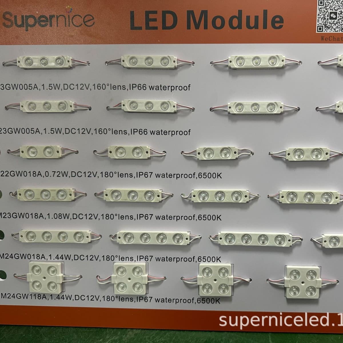 2-lamp 2835 LED injection-molded module with 180-degree light emission angle, ultra-thin light box sign-specific LED light source