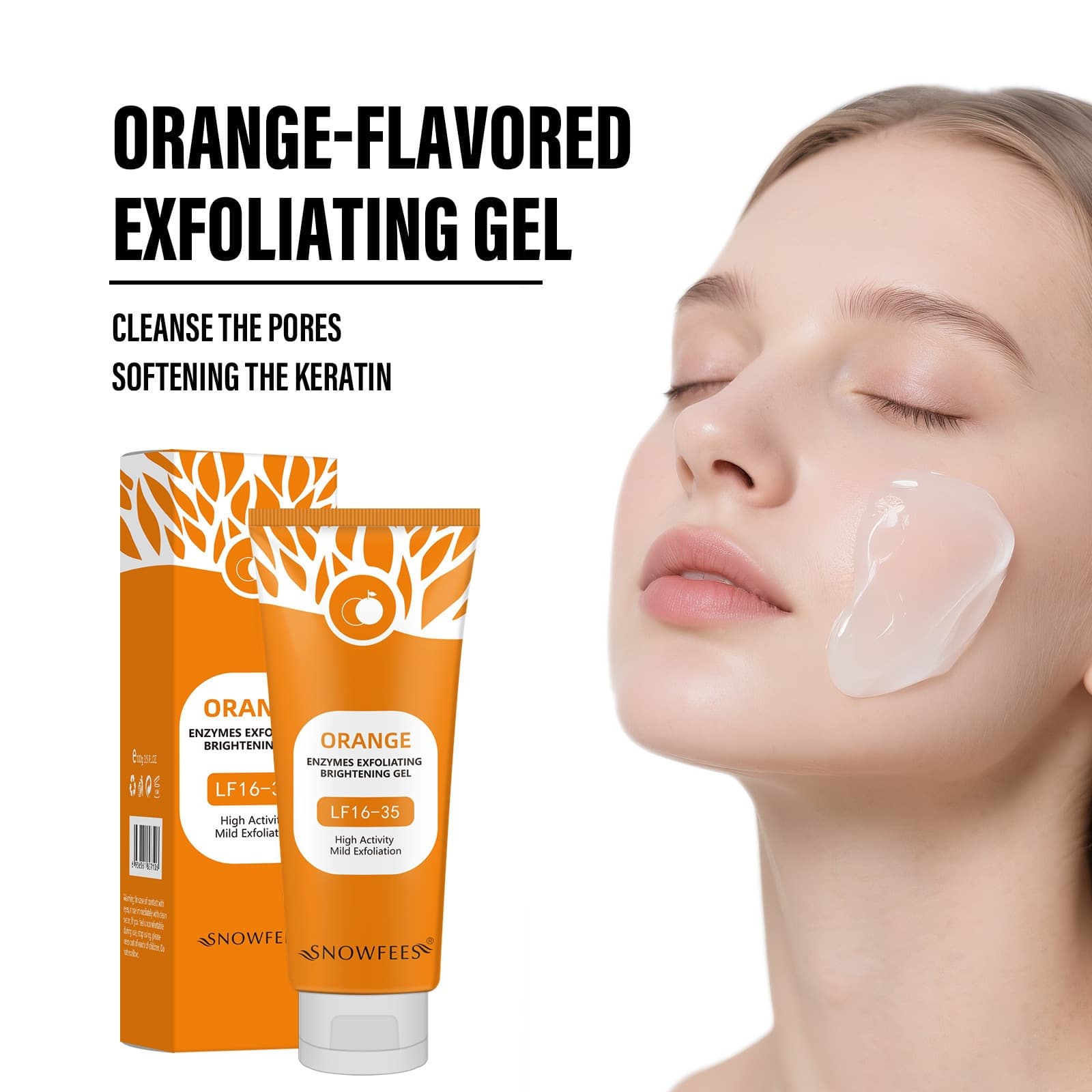 Cross-border Orange Enzyme Exfoliating Gel 100g Facial Cleansing Peeling Gel Scrub Cleanser Dead Skin Remover