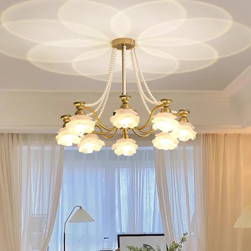 Rose American-style Brass Flower Living Room Chandelier Wall Lamp Bedroom Bedside Lamp Bathroom Vintage Mirror Front Light