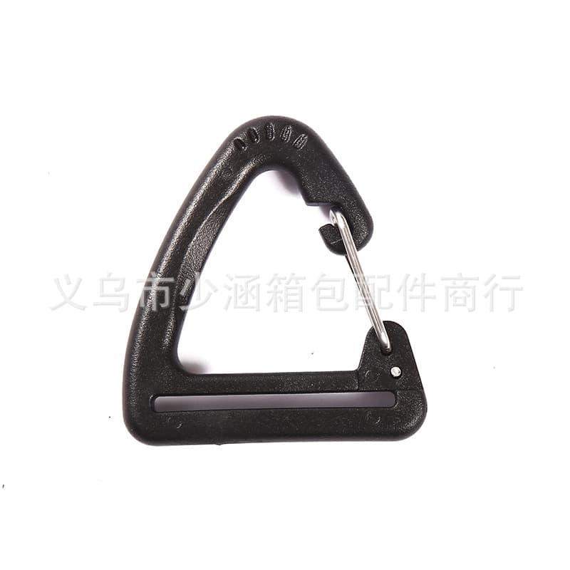 Manufacturer Plastic Carabiner Tactical Keychain Outdoor Nylon Webbing Buckle Triangle Elastic Hook Supply Wholesale