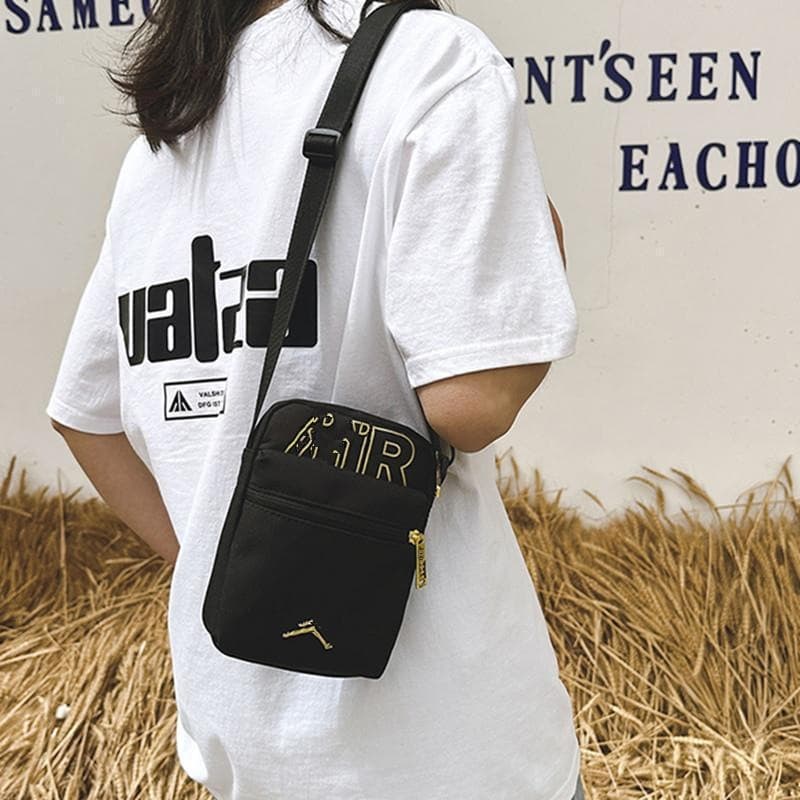Canvas Casual Crossbody Bag for Men and Women, Trendy Minimalist Letter Square Bag, Versatile Summer Phone Bag