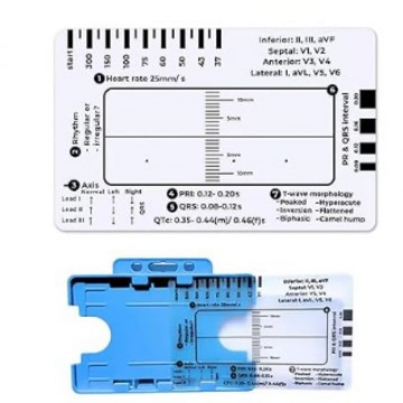 ECG 7-Step Ruler for ECG Interpretation Following 7-Step Plan Transparent ECG Caliper Measuring Tool