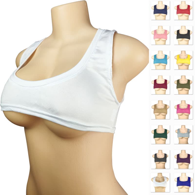Fashionable Black and White Half-Milk Short Sleeveless T-Shirt Sexy Women's Top Cross-Border 2025 Crop Top Polyester Blend
