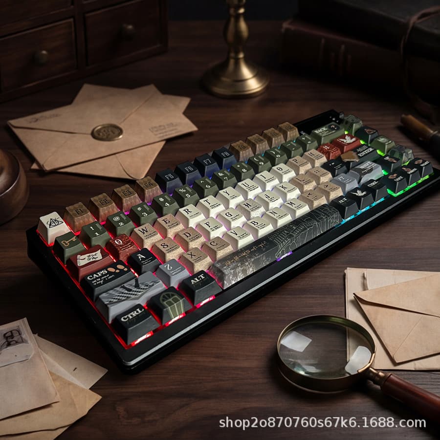 Qudian Shark Sherlock Holmes Theme Mechanical Keyboard Five-Side Dye-Sublimation Custom Keyboard Factory Source