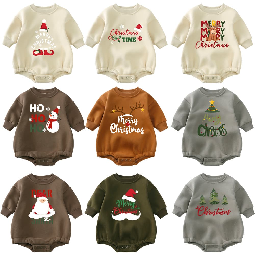 A drop-shipping Christmas baby one-piece harem, new male and female baby harem autumn and winter warm newborn clothes