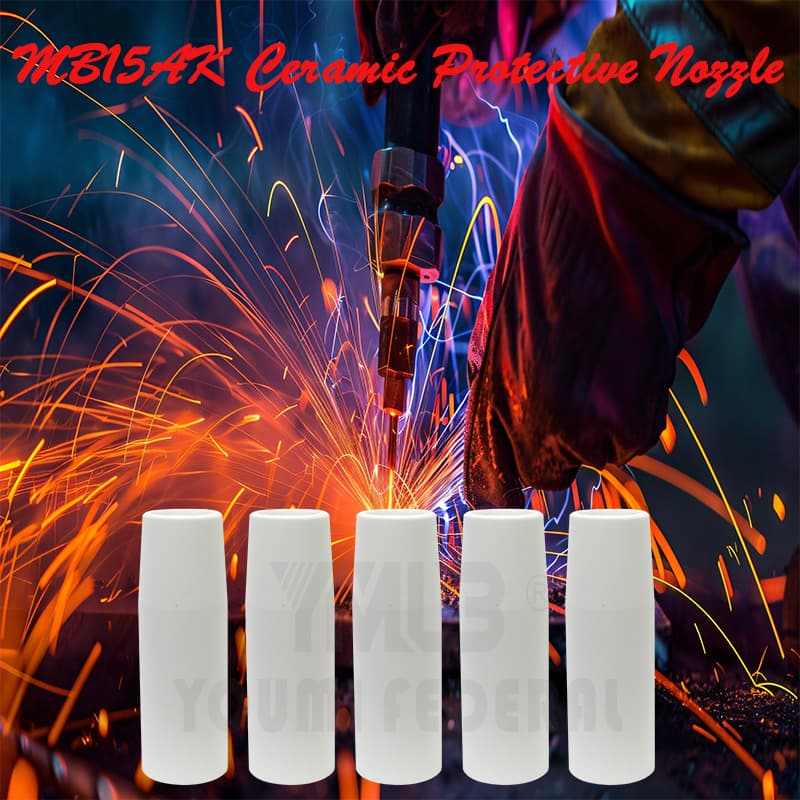 Cross-border MB15AK White Ceramic Protective Nozzle MIG/MAG/14AK Gas Shielded Welding Gun Accessories