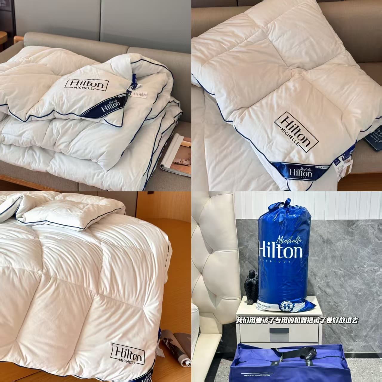 Mitchell Hilton Quilts, Hotel Quilt Cores, Winter Thick Feather Silk Warm Quilts with Gift Packaging Included