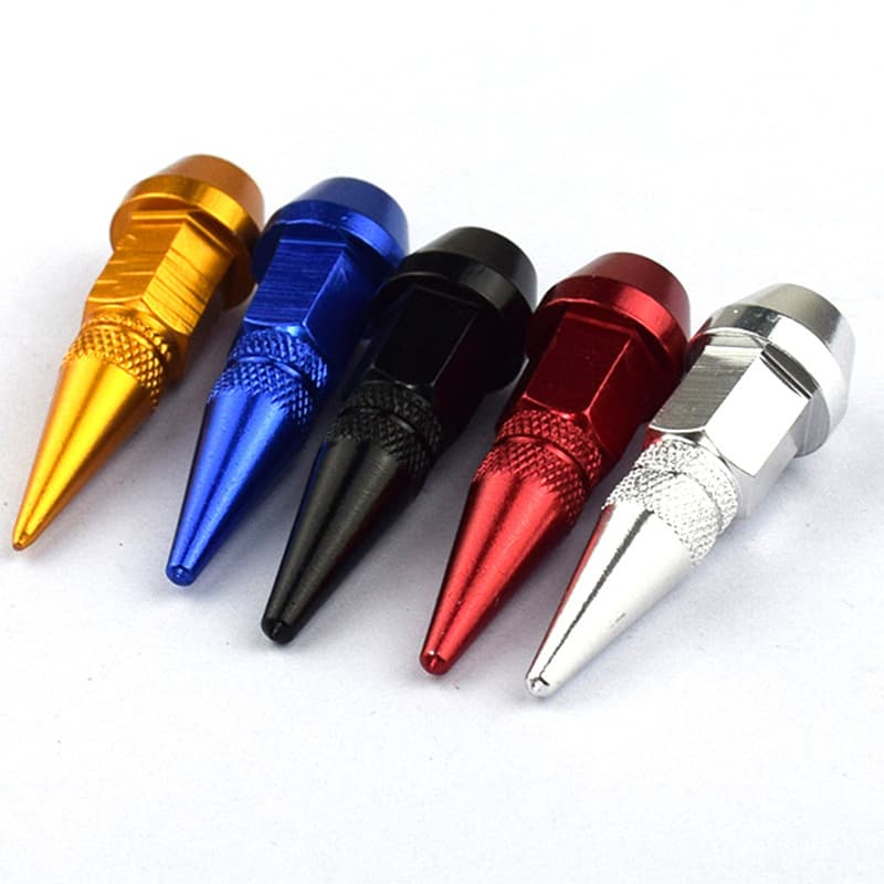 45mm Car Tire Pointed Valve Cap Auto Parts Bullet Valve Core Tire Valve Stem Cap