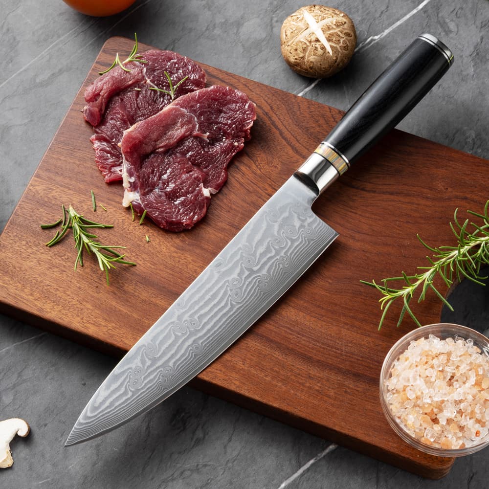 Damascus steel kitchen knife Japanese chef's knife Santoku knife kitchen color wood steel head knife fish sashimi knife