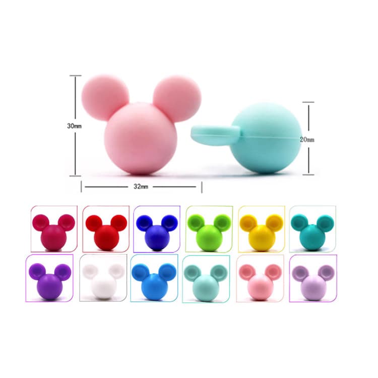 Cross-border baby silicone solid color beads loose beads handmade diy silicone jewelry accessories manufacturers wholesale DIY hanging hole beads
