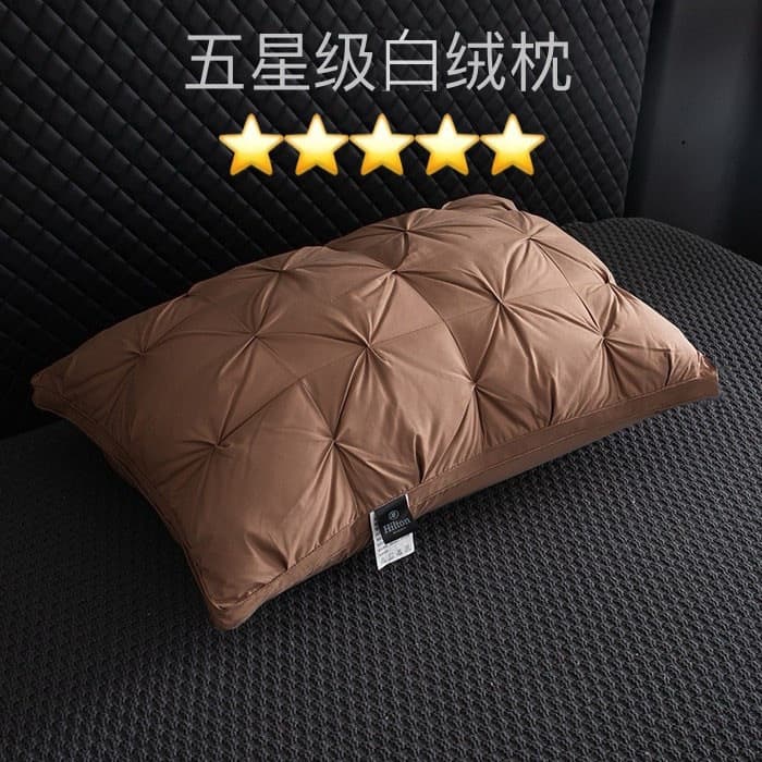 Luxury Hilton Five-Star Hotel Down Pillow Core Student Dormitory Neck Protection White Goose Feather Velvet Pillow