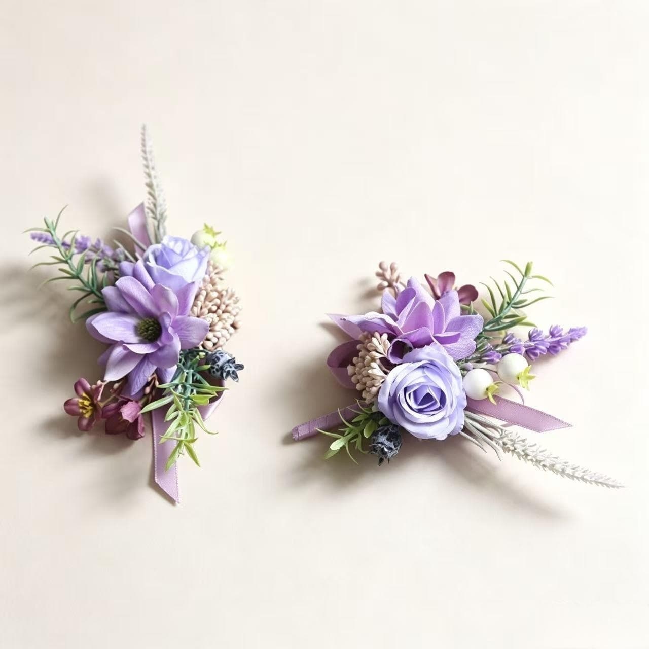 Wedding Supplies Bride Groom Wedding Floral Artificial Flowers Business Celebration Opening Guest Boutonniere Wrist Corsage Purple