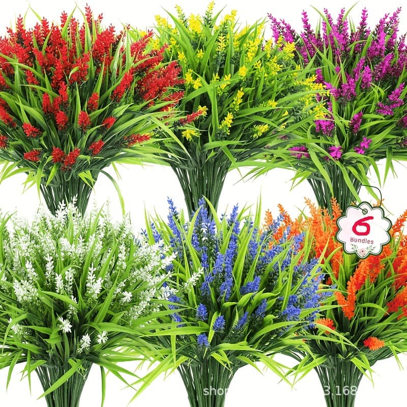 Outdoor Artificial Lavender Fake Flower Bouquet Home Decoration Spring Grass Lavender Monkey Grass