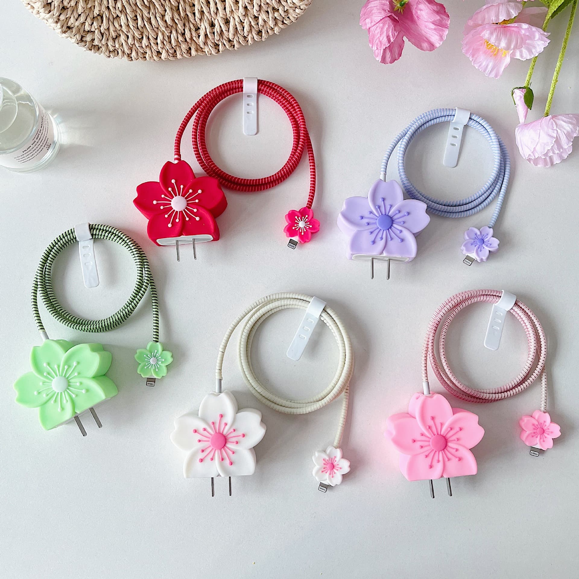 Charger Case for Apple 18/20W Data Cable Winder Cable Management Four-Piece Set Trendy Colors