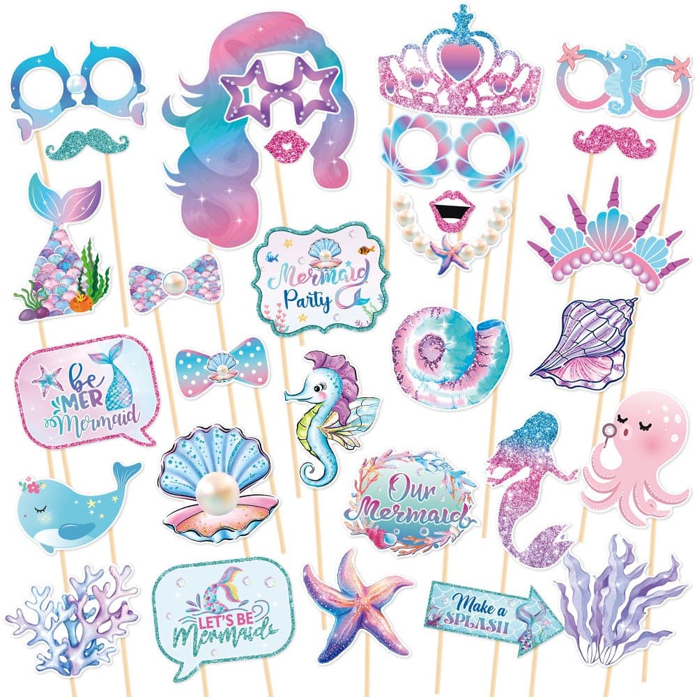 Amazon Mermaid Theme Party Decoration Supplies Birthday Party Decoration Mermaid Photo Props