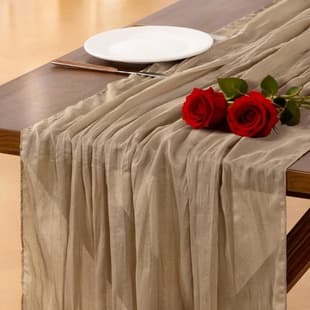 Cross-border Bestseller Christmas Decoration Voile Crepe Table Runner Bohemian Twist Tablecloth Holiday Party Table Runner