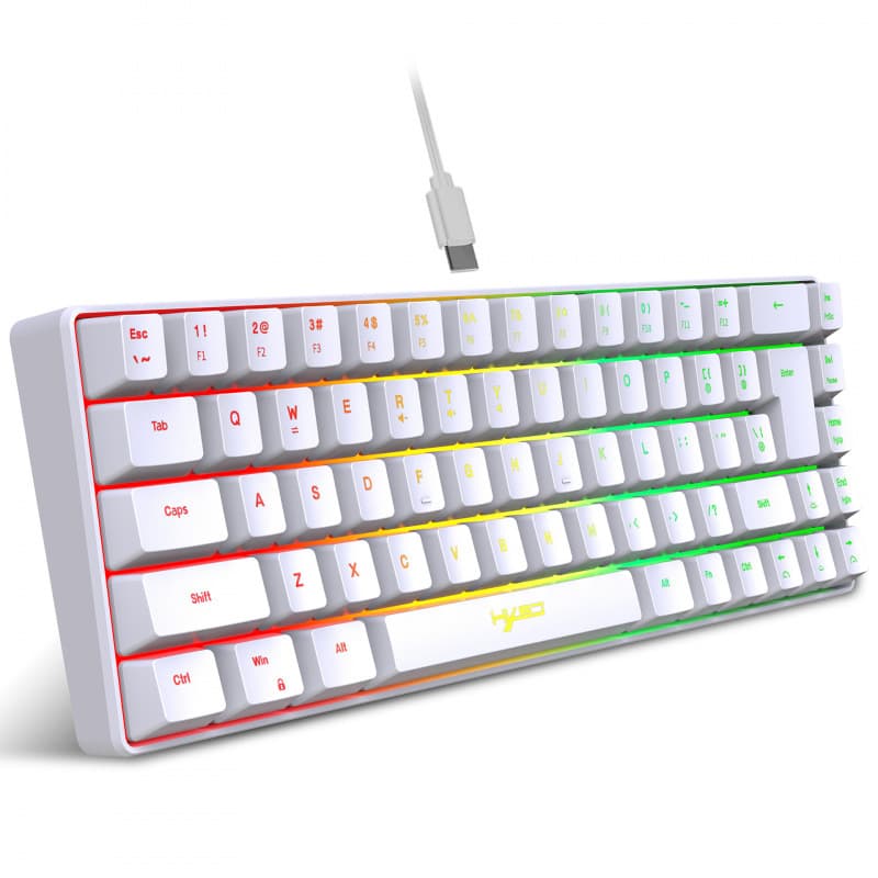 Wired Portable 68-Key Mechanical Feel Membrane Gaming Keyboard, ABS Material, RGB Backlight, Cross-Border Mouse and Keyboard