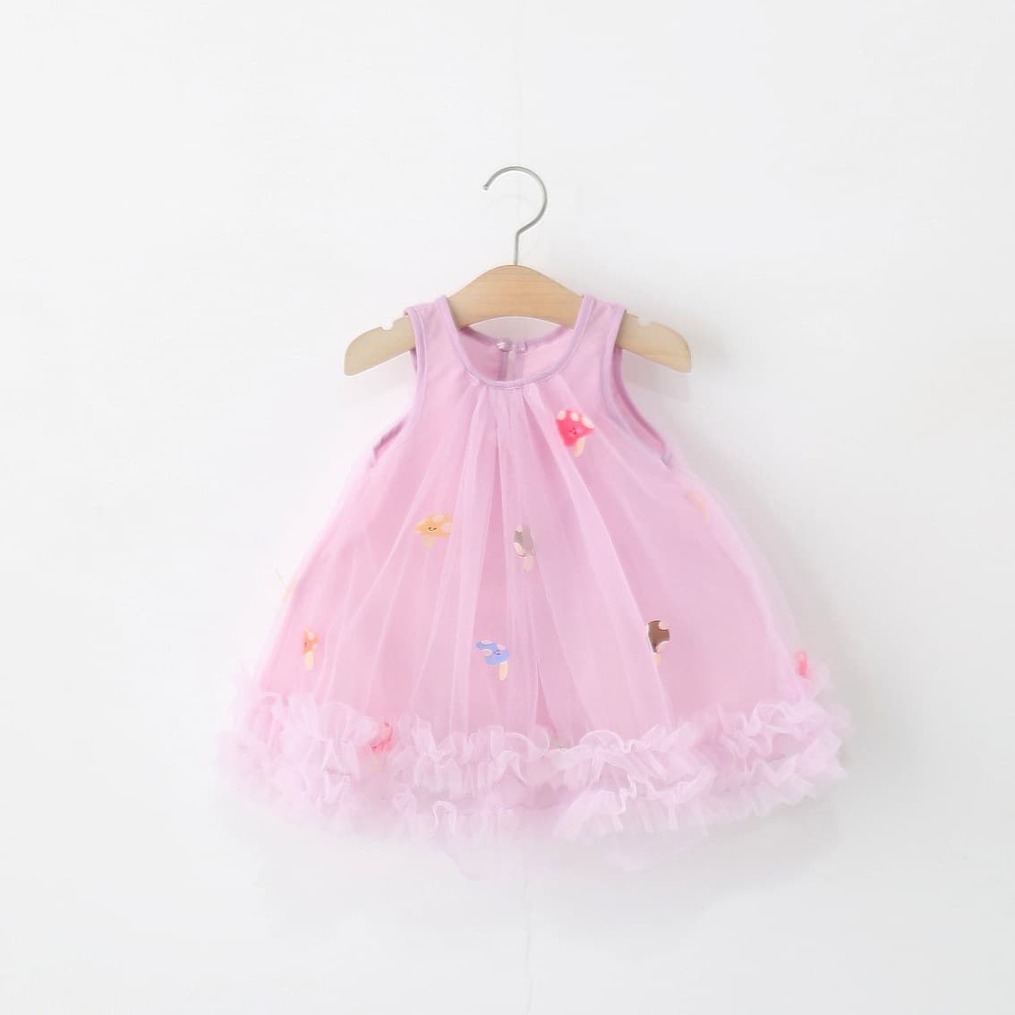 3674 Korean-style Girls Summer Mesh Dress, Sleeveless Vest Dress for Baby Girls, Children's Princess Dress
