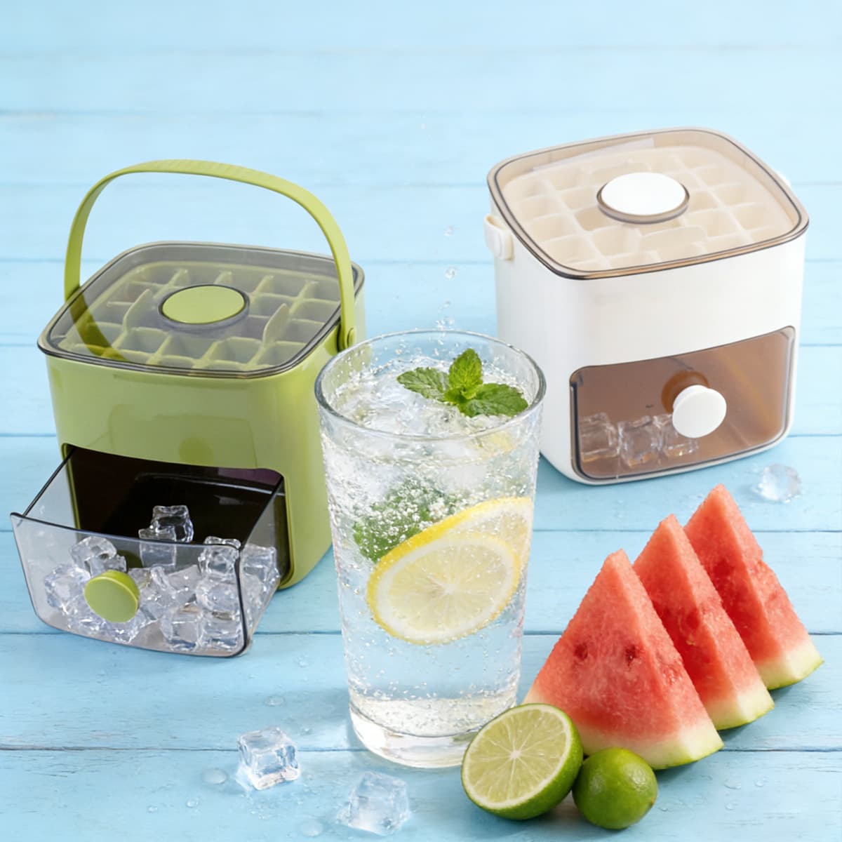 Press ice tray ice cube mold ice making refrigerator food grade ice storage household large capacity grinding tool artifact box frozen ice ball
