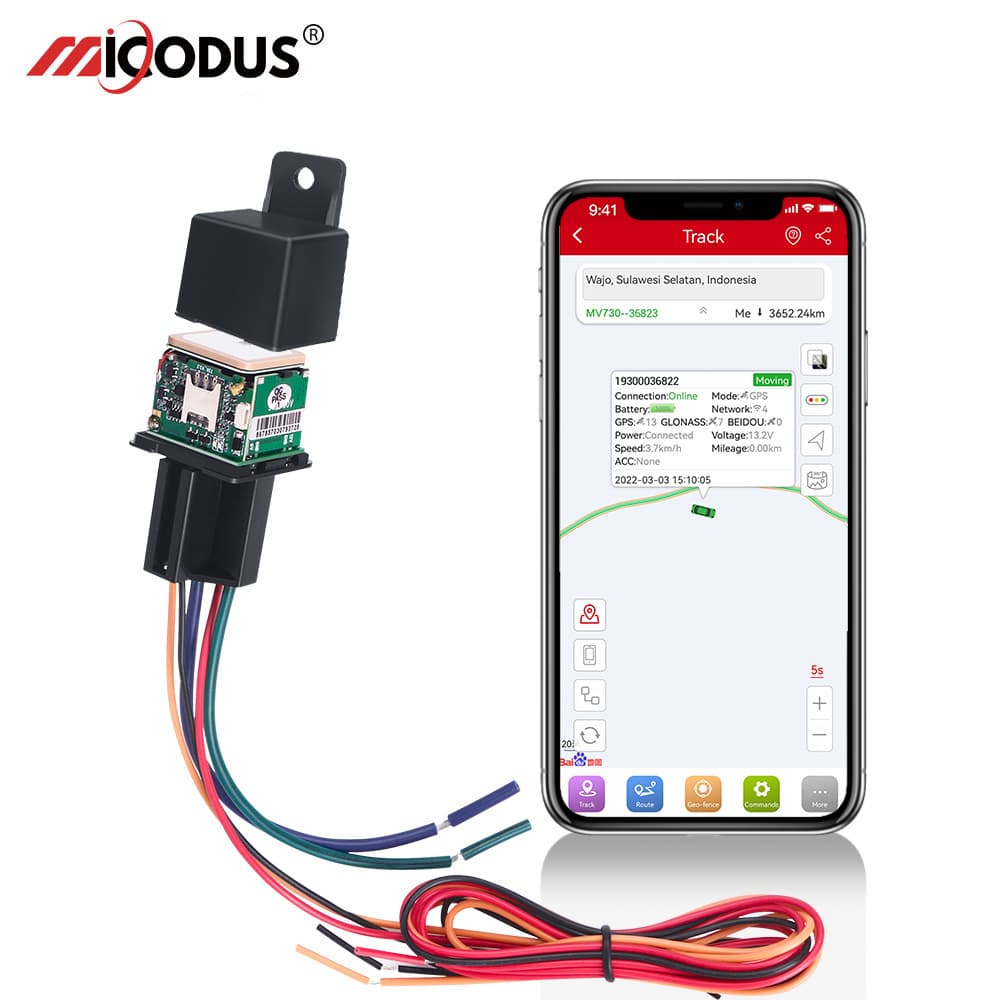 Vehicle Tracker MiCODUS MV730 Fleet Management Relay Design Remote Fuel Cut GPS Tracker