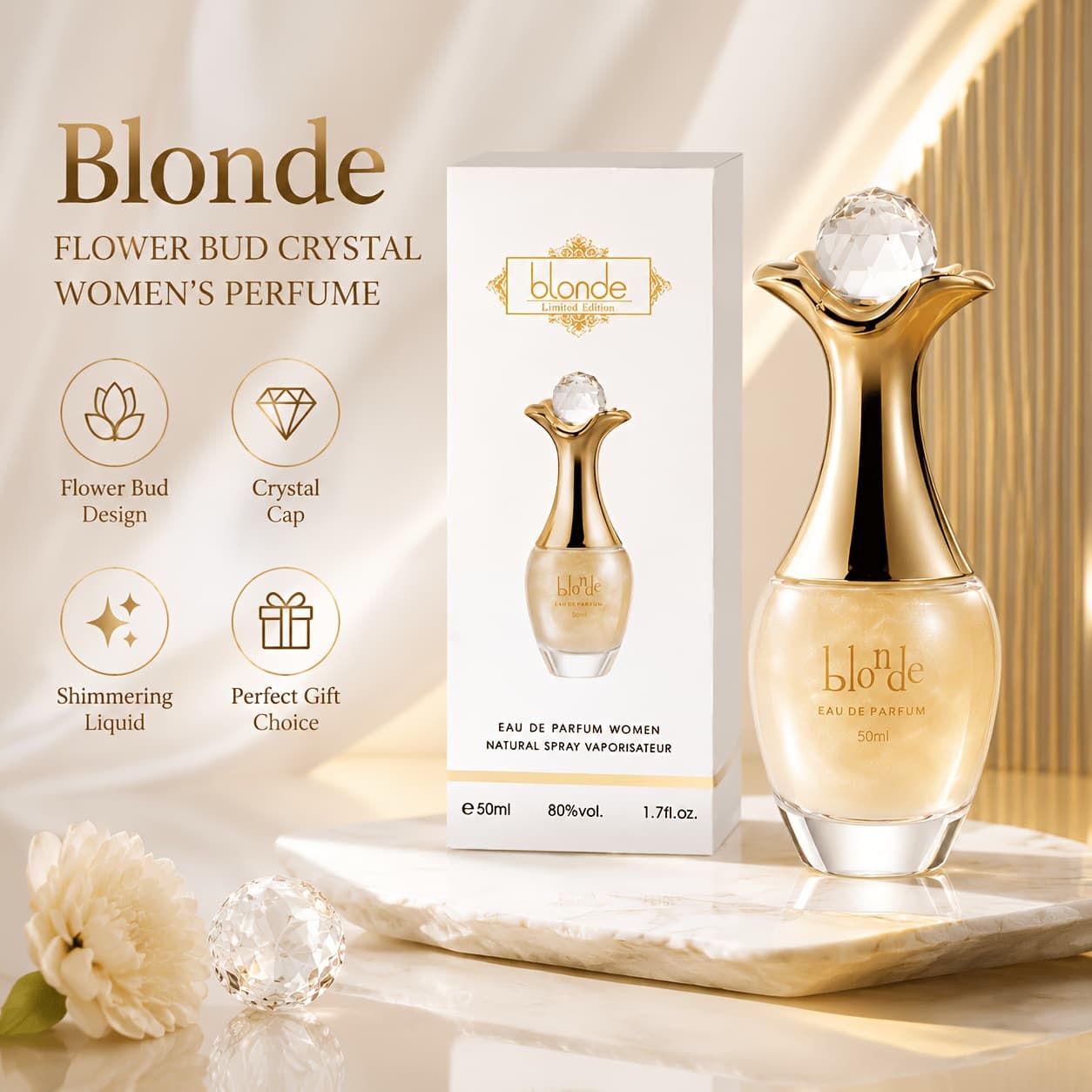Diou Blonde Perfume Temptation Quicksand Floral Fruity Fragrance Brand Creative Gift Perfume Cross-Border Manufacturer Fragrance