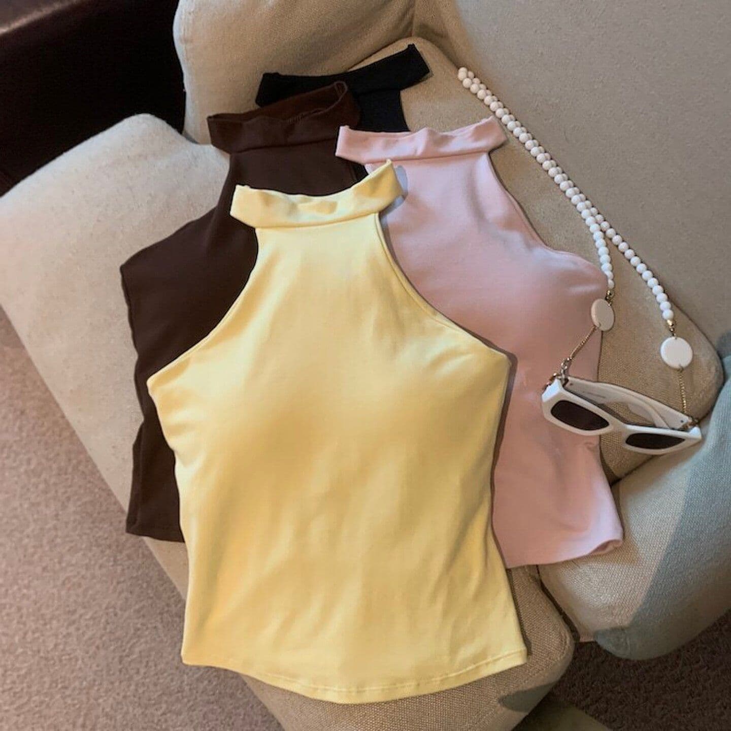 Sports style outer wear halter-neck camisole women's summer short slim-fitting sexy hot girl temperament top
