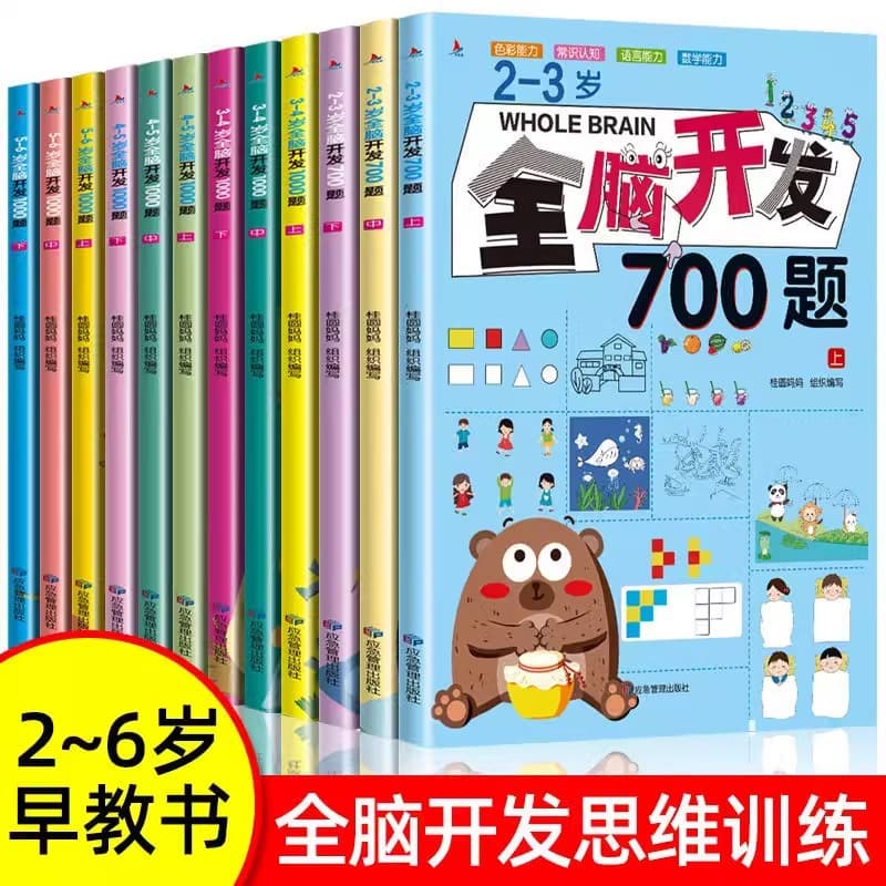 Whole Brain Development Logic Training 1000 Questions 700 Questions Children's Concentration Picture Book 2-6 Years Old Toddler Educational Book