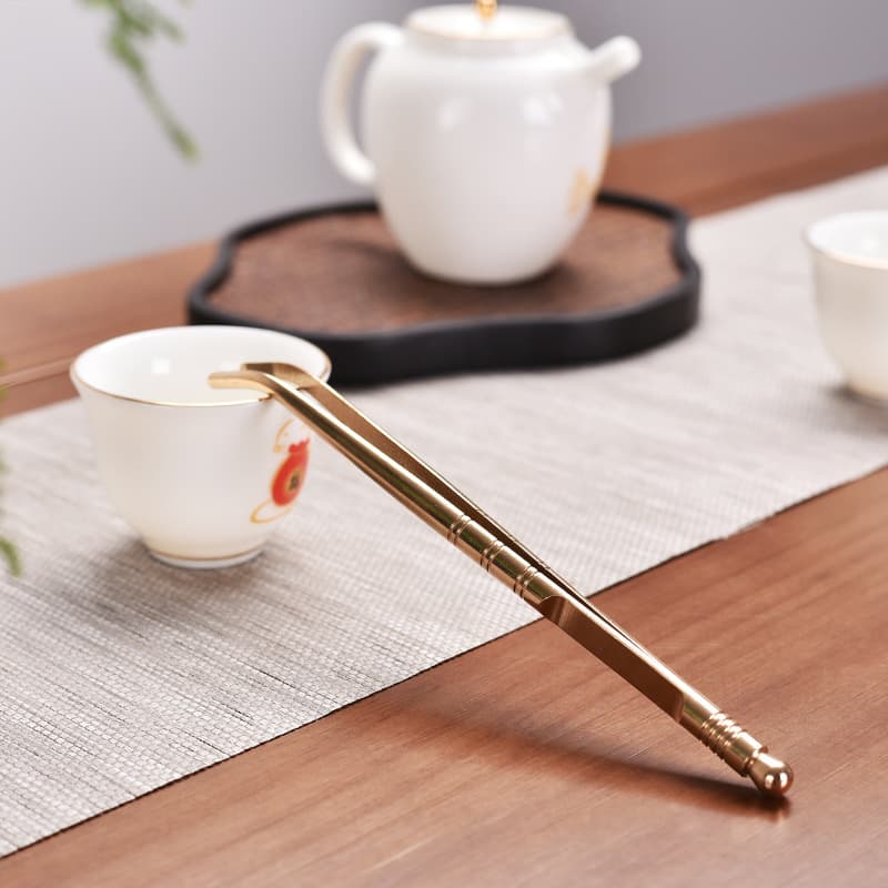 Brass Tea Tongs Wholesale Cup Washing Tongs Gongfu Tea Tweezers Tea Cup Clips Brass Tea Clips Tea Set Accessories Tea Ceremony Six Gentlemen