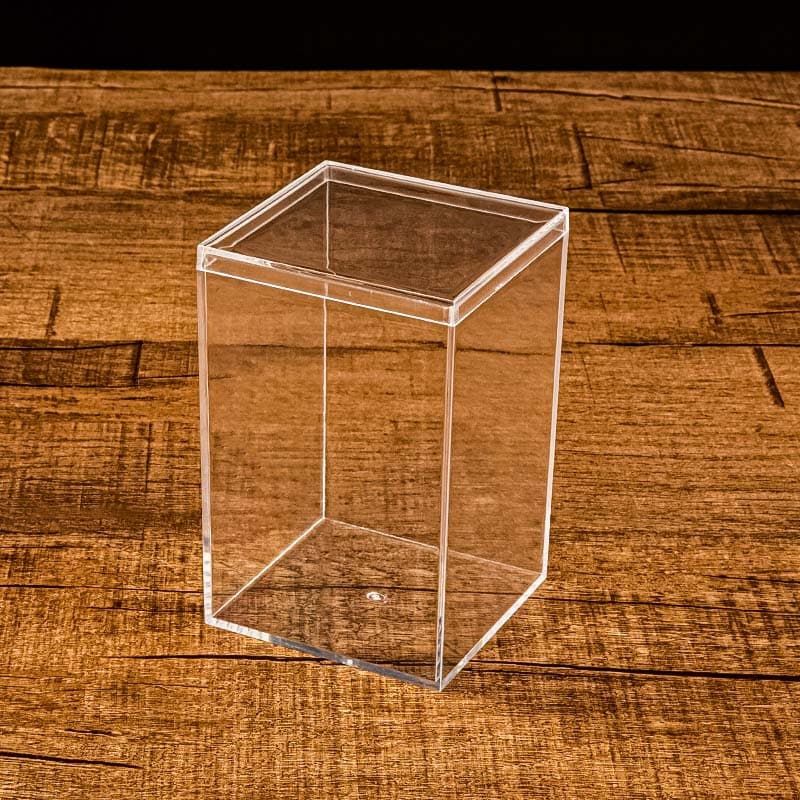 Square Transparent Plastic Box with Lid PS Blind Box Acrylic Figure Toy Display Dust-Proof Food Packaging Box Wholesale