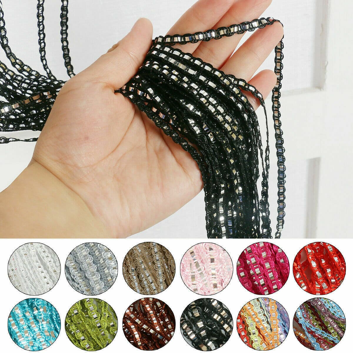 Fashionable Simple Privacy Beaded Door Curtain for Kitchen Living Room Bedroom Home Tassel Partition 2m*1m WT02
