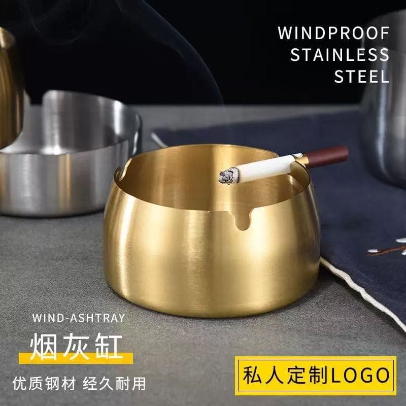 Stainless Steel Ashtray Logo Gift Commercial Manufacturer Wholesale Windproof Disposable Custom Logo Ashtray