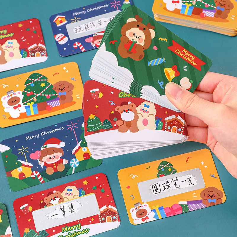 Creative Christmas Scratch-off Gift Card Cute Student Prize Scratch Card Cartoon Christmas Homemade Reward Greeting Card