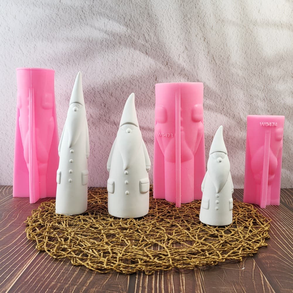Santa Claus Plaster Ornament Candle Mold DIY Plaster Cement Silicone Mold W0473 W0474 W0449